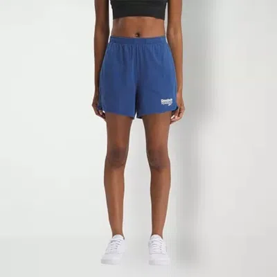 Reebok Women's  Identity Shorts Uniform Blue French Terry Elastic Waist Fts1473