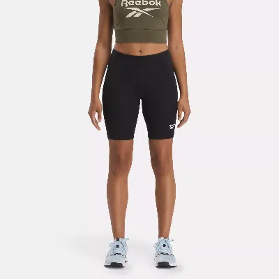 Reebok Women's  Identity Small Logo Cotton Bike Short 7" In Black