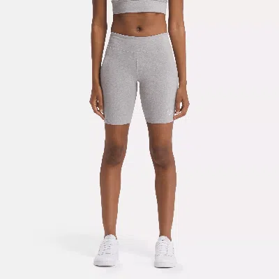 Reebok Women's  Identity Small Logo Cotton Bike Short 7" In Gray