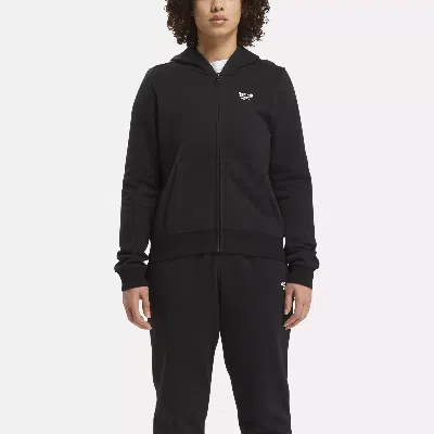 Reebok Women's  Identity Small Logo Fleece Full-zip Hoodie In Black