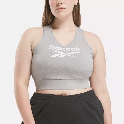 Reebok Women's  Identity Sports Bra (plus Size) In Medium Grey Heather