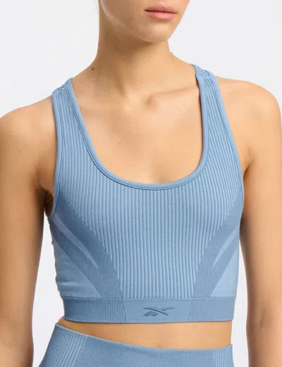 Reebok Women's  Lab Seamless Sports Bra In Blue