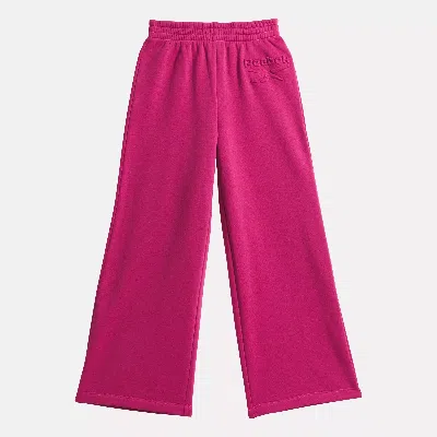 Reebok Women's  Wide Leg Fleece Pants - Big Kids In In Semi Proud Pink