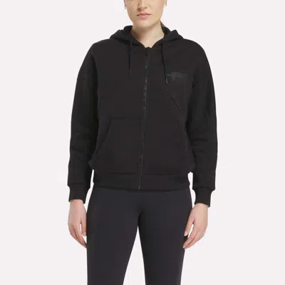 Reebok Women's  X F45 Training Relaxed Zip Hoodie In Black