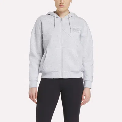 Reebok Women's  X F45 Training Relaxed Zip Hoodie In Silver