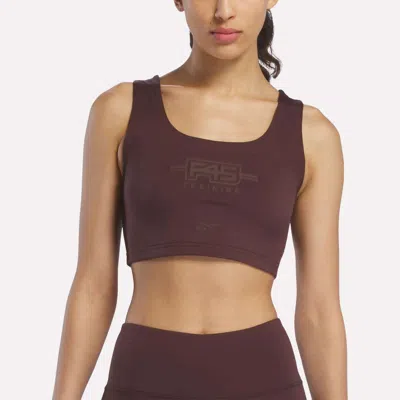 Reebok Women's  X F45 Training Sports Bra In Dark Cocoa
