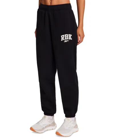 Reebok Women's Relaxed Varsity Joggers In Black