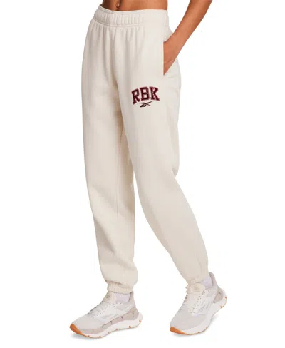 Reebok Women's Relaxed Varsity Joggers In White
