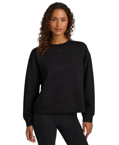 Reebok Women's Relaxed-fit Double Knit Crew Sweatshirt In Black