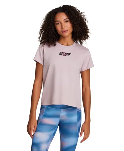 Reebok Women's Short-sleeve Crew Neck Pull-on T-shirt In Neutral