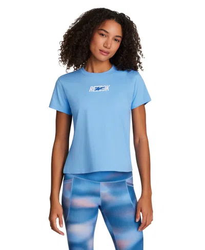 Reebok Women's Short-sleeve Crew Neck Pull-on T-shirt In Blue