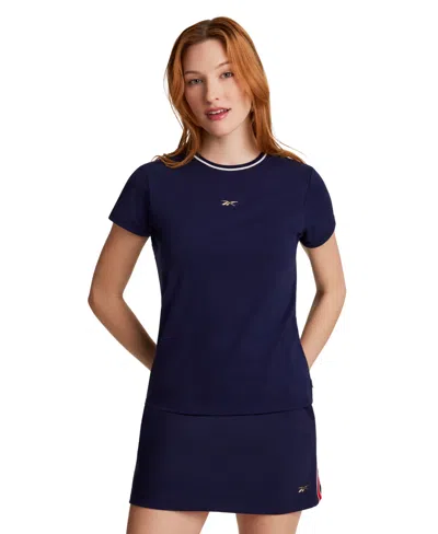 Reebok Women's Short-sleeve Crewneck Fitted T-shirt In Multi