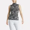 Reebok Women's Sleeveless Mock Neck Golf Top - Vector Abstract Print In Multi