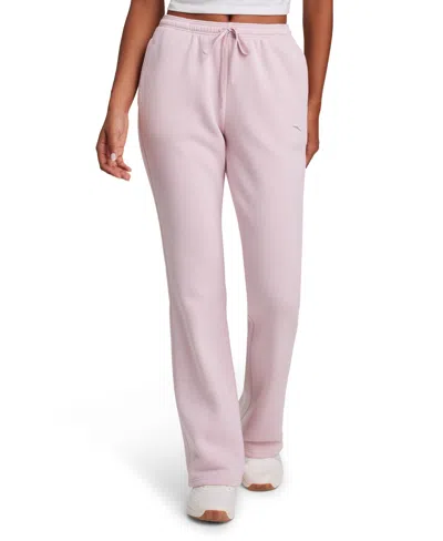 Reebok Women's Small Logo Mid-rise Flare Pants In Pink
