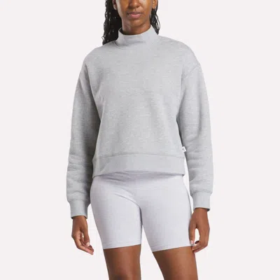 Reebok Women's Small Vector Mockneck Sweatshirt In Gray