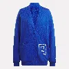 Reebok Women's Team Cotton Appliqued Initial Cardigan In Boundless Blue
