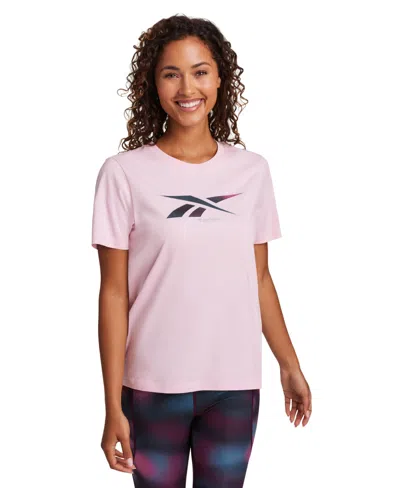 Reebok Women's Vector Graphic Crewneck T-shirt In Pink