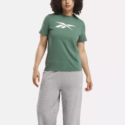 Reebok Women's Vector Graphic Logo Cotton T-shirt In Escape Green