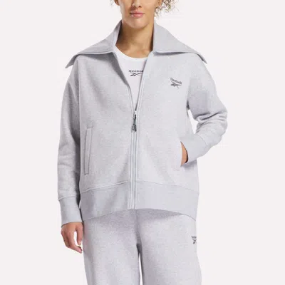 Reebok Women's Wardrobe Essentials Retro Zip Top In Gray