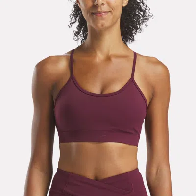 Reebok Women's Yoga Strappy Bra In Burgundy