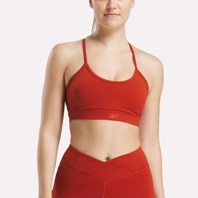 Reebok Women's Yoga Strappy Bra In Red