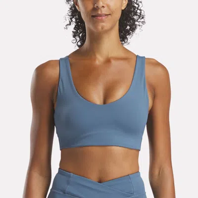 Reebok Women's Yoga V-neck Bra In Blue