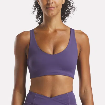 Reebok Women's Yoga V-neck Bra In Purple