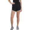 Reebok Womens Contrast Trim Polyester Shorts In Black