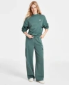 Reebok Womens Fleece Crewneck Sweatshirt Cargo Fleece Sweatpants In Brown