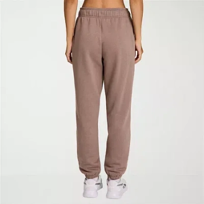 Reebok Womens High Rise Fleece Active Jogger Pant In Gray