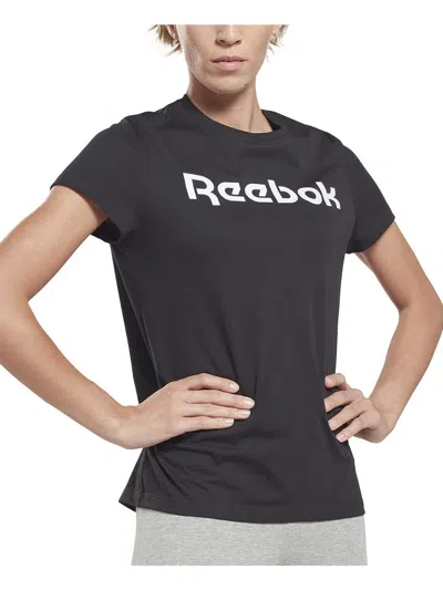 Reebok Womens Knit Logo Pullover Top In Black
