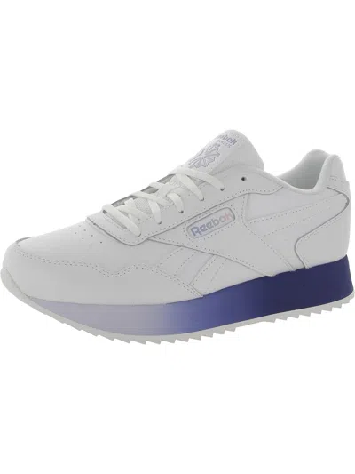 Reebok Womens Leather Workout Running Shoes In White