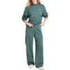 Reebok Womens Fleece Crewneck Sweatshirt Cargo Fleece Sweatpants In Green