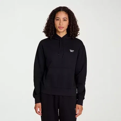 Reebok Womens Long Sleeve Active Fleece Hoodie In Black
