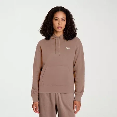 Reebok Womens Long Sleeve Active Fleece Hoodie In Gray