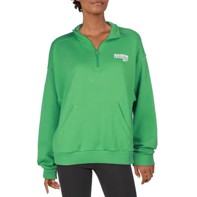 Reebok Womens Pocket Cotton Sweatshirt In Green