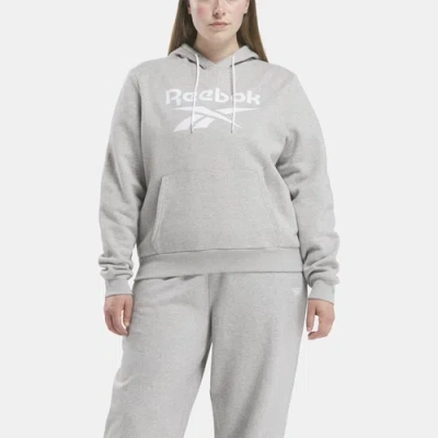 Reebok Womens  Plus Size Fleece Hoodie In Grey