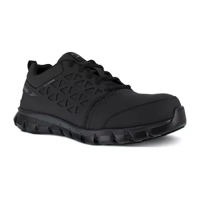 Reebok Work 4051 Mens Round Closed Toe Work Shoes In Black