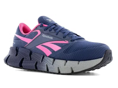 Reebok Work Float Zig Women's Walking Shoes Navy/pink: 7.5 D - Wide In Blue
