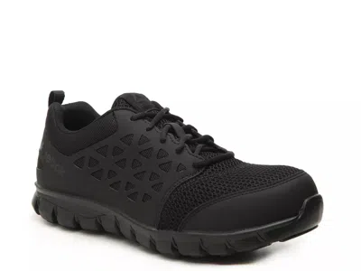 Reebok Work Sublite Cushion Composite Toe Work Shoe In Black