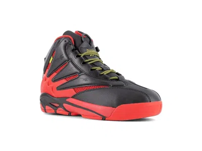 REEBOK WORK THE BLAST WORK COWBOY BOOTS BLACK / RED : 7.5 D - MEDIUM, LEATHER/RUBBER