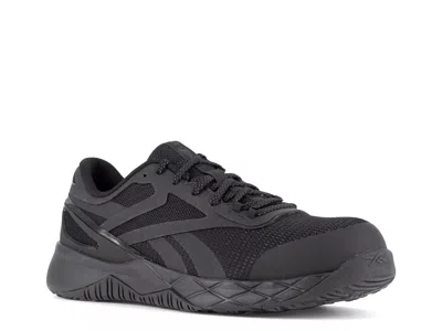 Reebok Work Wide Width Nanoflex Composite Toe Work Shoe In Black