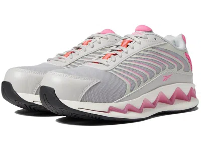 Reebok Work Zig Elusion Heritage Work Eh Comp Toe Women's Shoes White/pink: 7 B - Medium In Gray