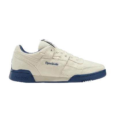 Pre-owned Reebok Workout Plus 'chalk Batik Blue' In Cream