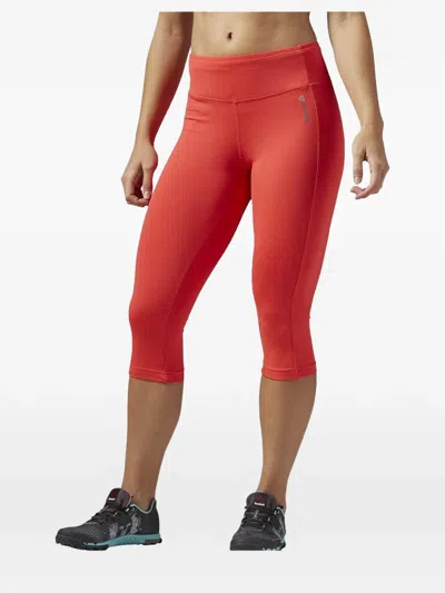 Reebok Workout Ready Cropped Leggings In Red