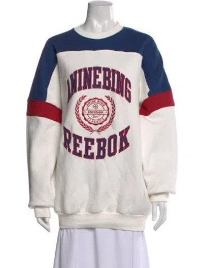 Pre-owned Reebok X Anine Bing Graphic Print Crew Neck Sweatshirt In White