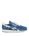 Reebok X Anine Bing Man Sneakers Slate Blue Size 9 Leather, Textile Fibers In Blue