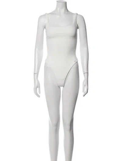 Pre-owned Reebok X Anine Bing Square Neckline Sleeveless Bodysuit In White