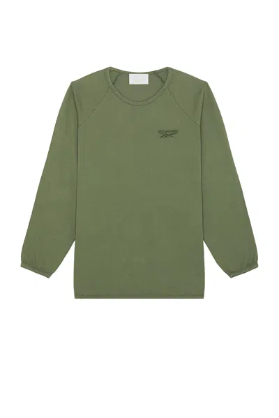 Reebok Hed Mayner Oversized Raglan Longsleeve T-shirt Army In Green