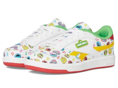 Reebok X Sesame Street Club C Revenge (little Kid) Kids Shoes White/green/yellow : 13.5 Little Kid M In Multi